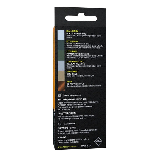 Arcus Hobby Colors Luftwaffe Long-Range Bombers Paint Set - Fusion Scale Hobbies