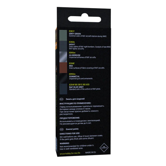 Arcus Hobby Colors RAF WW2 AIRCRAFT INTERIORS Paint Set - Fusion Scale Hobbies