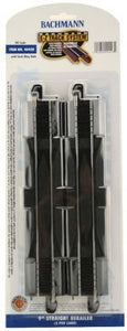 HO Scale Bachmann 9" STRAIGHT RERAILER BLACK ROADBED