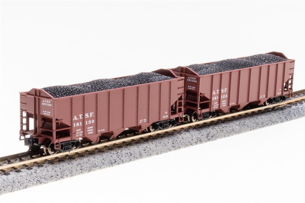 N Scale Broadway Limited ATSF 3 Bay Coal Car 2 Pack