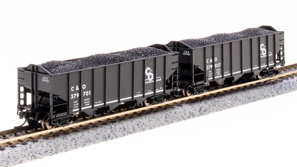 N Scale Broadway Limited C&O 3 Bay Coal Car 2 Pack