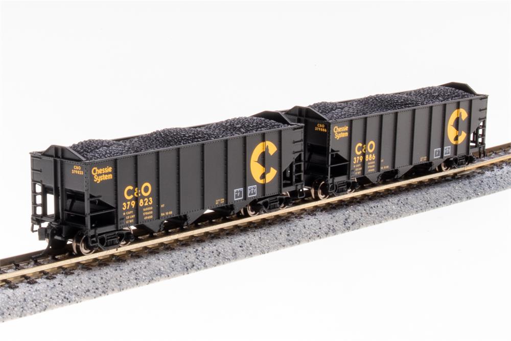 N Scale Broadway Limited Chessie 3 Bay Coal Car 2 Pack