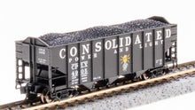 Load image into Gallery viewer, N Scale Broadway Limited Consolidated Power 3 Bay Coal Car 2 Pack