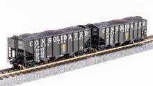 Load image into Gallery viewer, N Scale Broadway Limited Consolidated Power 3 Bay Coal Car 2 Pack