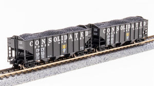 N Scale Broadway Limited Consolidated Power 3 Bay Coal Car 2 Pack