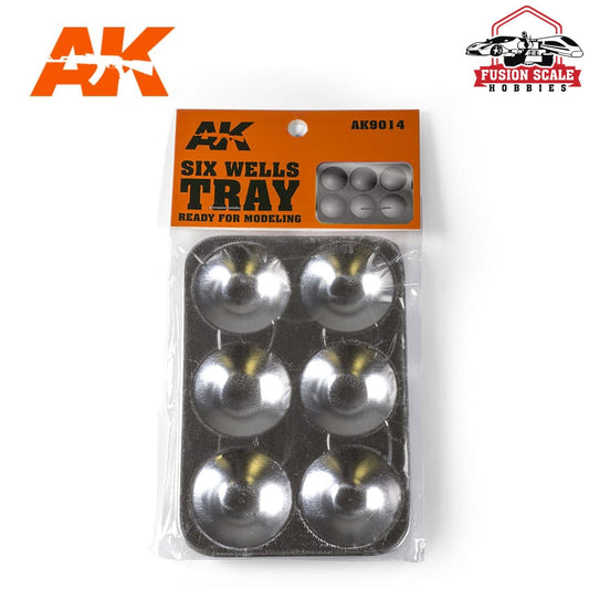 AK Interactive Six Well Paint Tray Rectangular AKI9014 - Fusion Scale Hobbies