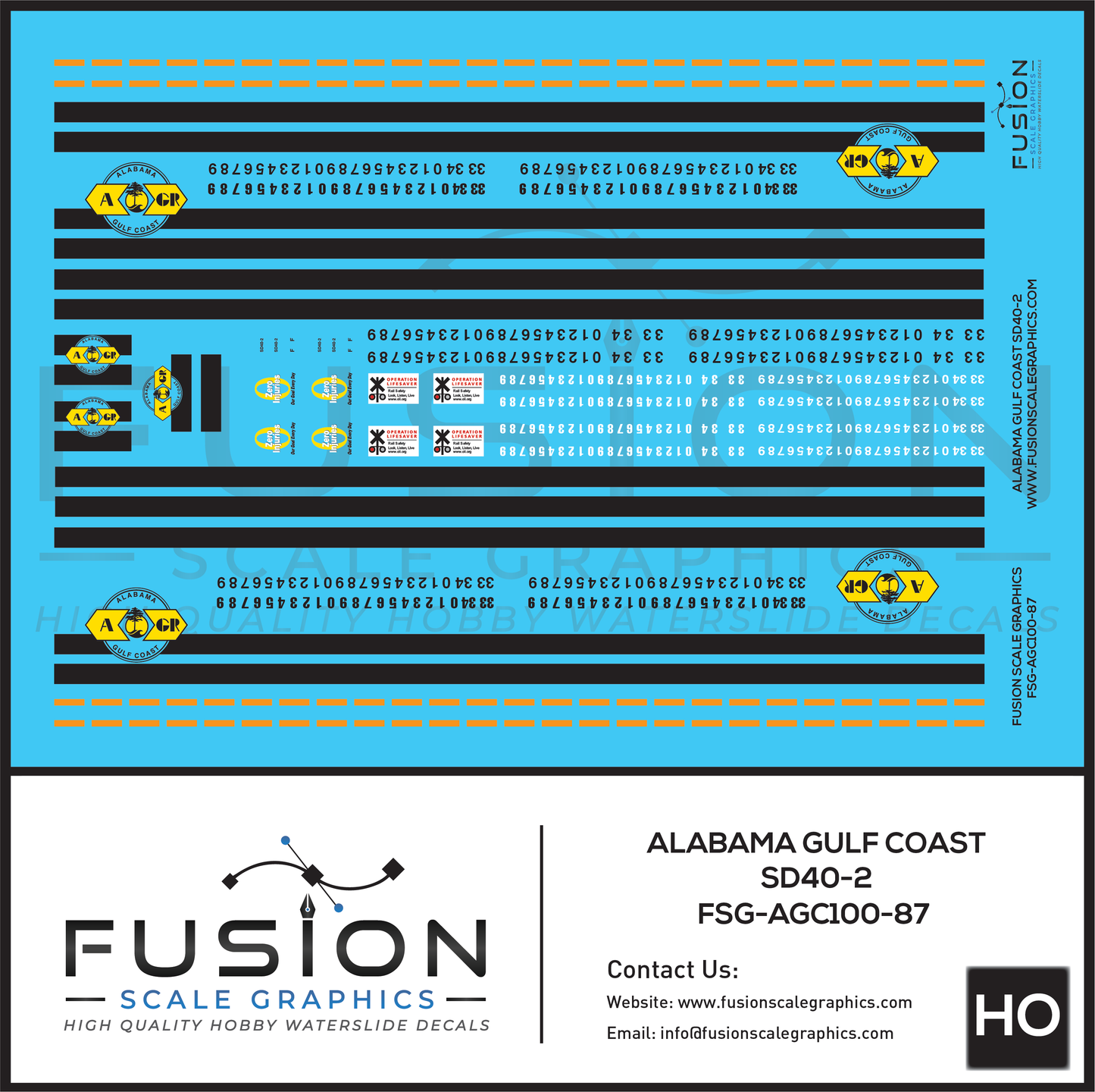 HO Scale Chehalis Western EMD GP38-2 and GP7 Locomotives Decal Set