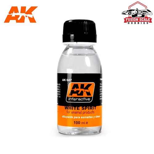 AK Interactive White Spirit Enamel Thinner 100ml Bottle - Fusion Scale Hobbies